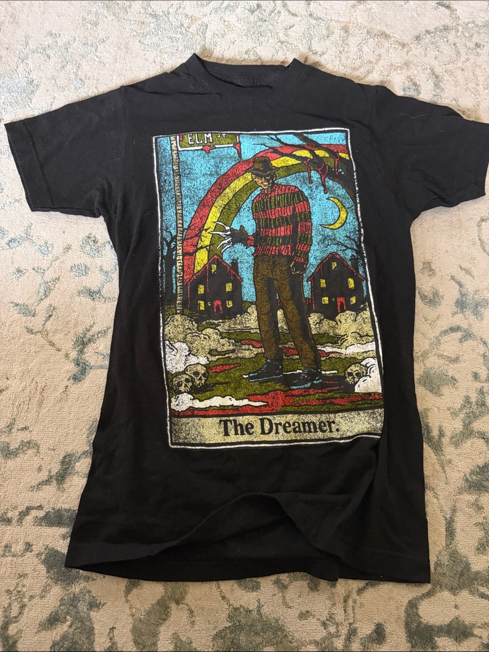 Black 'The Dreamer' Graphic Short Sleeve Tee